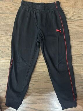 Puma Boys Red & Black Joggers Size M 10/12 Good Condition